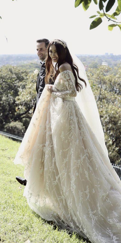 lace ball gown wedding dresses off the shoulder with sleeves country pallas couture