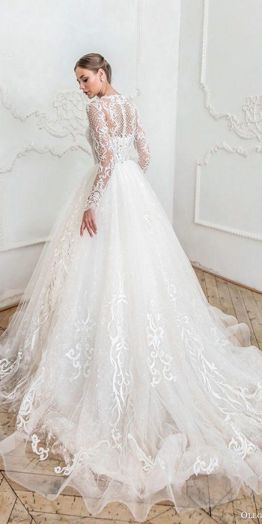 lace ball gown wedding dresses with long sleeves unique oleg baburow