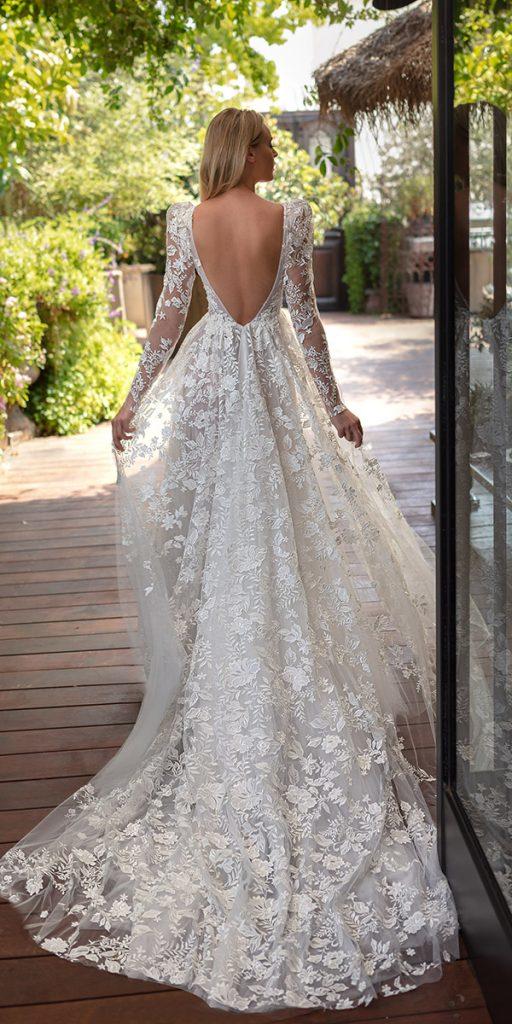 lace beach wedding dresses a line v back with long sleeves neta dover