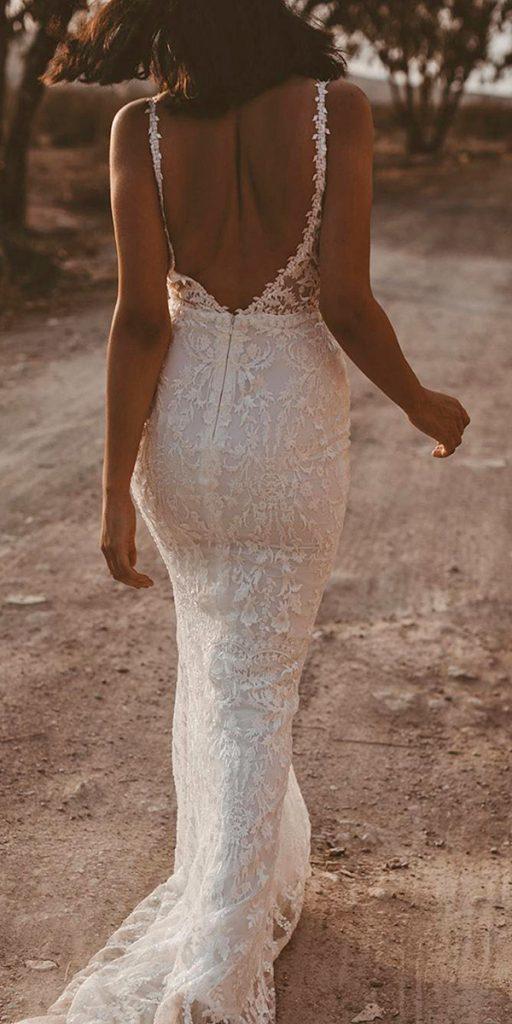 lace beach wedding dresses sheath with spaghetti straps rustic made with love