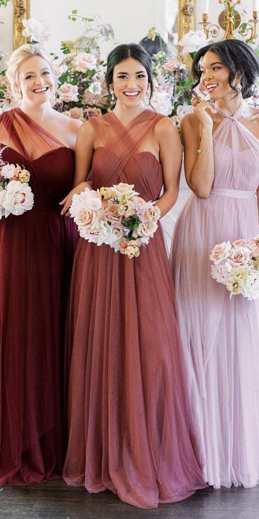 long bridesmaid dresses mismatched rustic simple shoprevelry