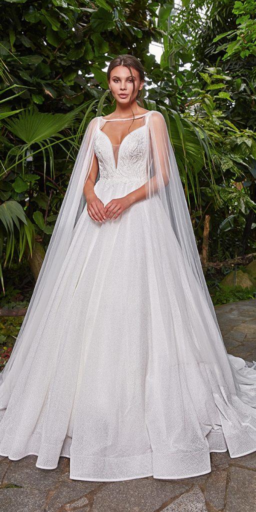 top wedding dresses princess sweetheart neckline spaghetti straps with cape kira nova