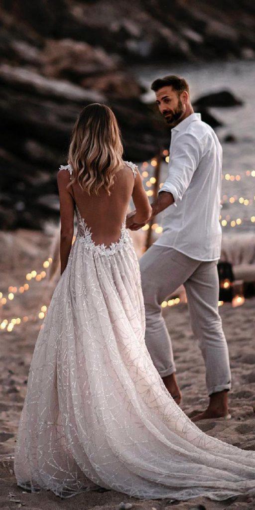  trendy wedding dresses a line illusion back beach galialahav