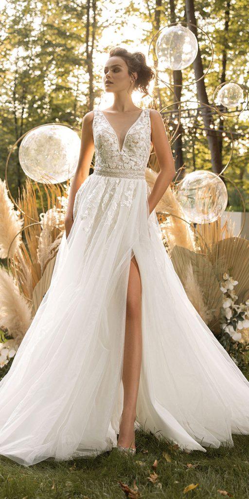 barnyard wedding dresses a line v neckline boho victoriasoprano