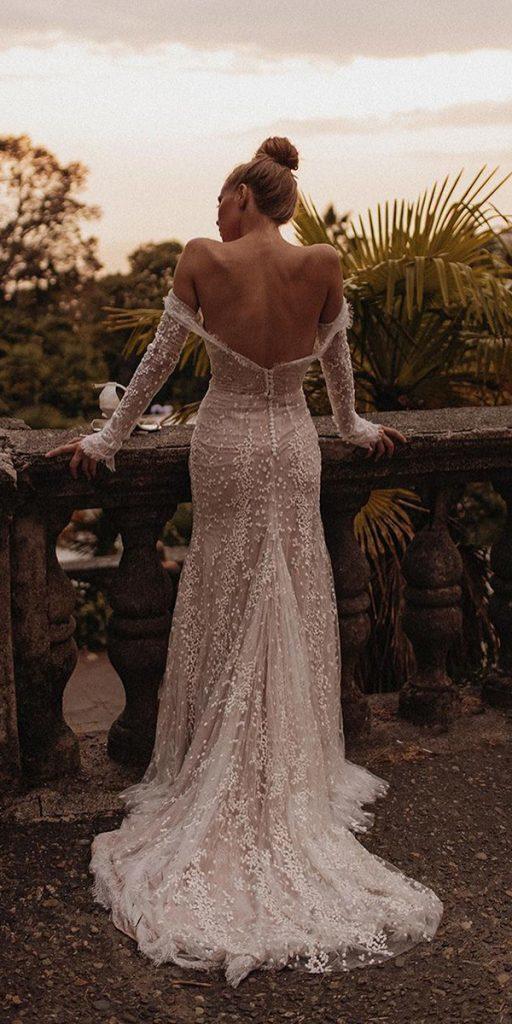 barnyard wedding dresses low back with long sleeves boho tanyafake