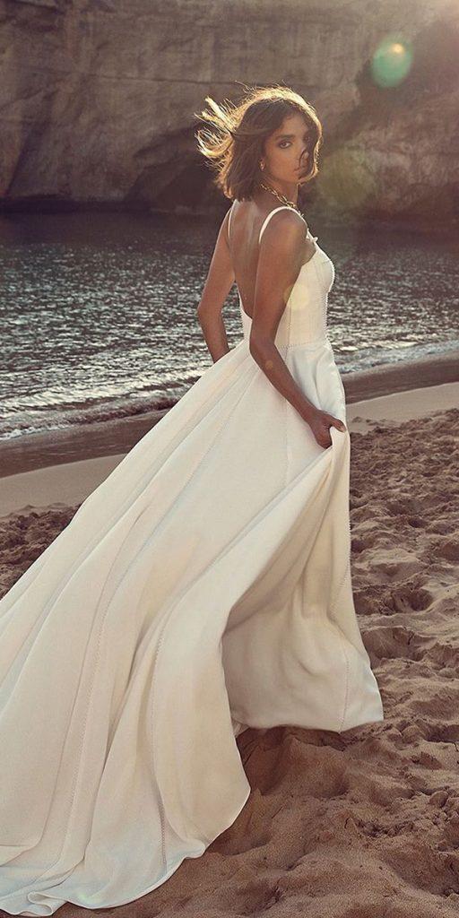 beach wedding dresses beach simple with spaghetti straps kyha studios