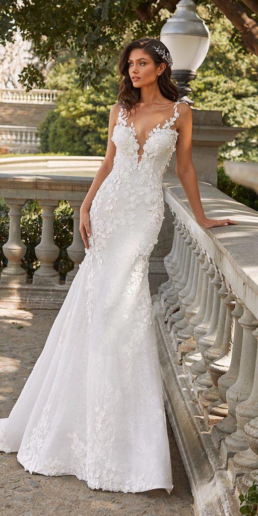 beach wedding dresses sheath sweetheart neckline floral sexy pronovias