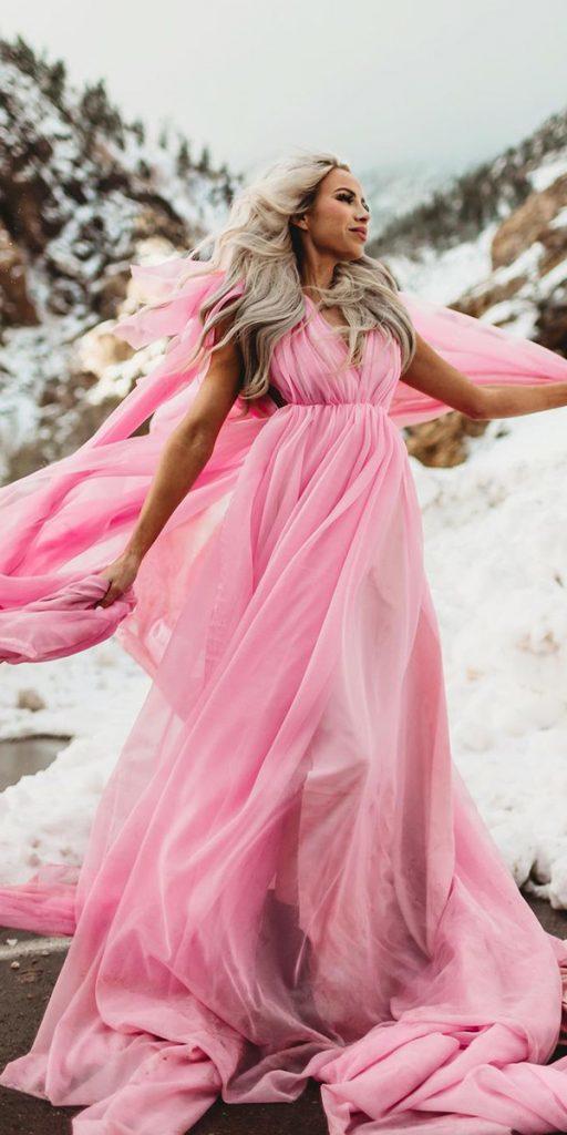colored wedding dresses simple a line v neckline oliveavenuephoto