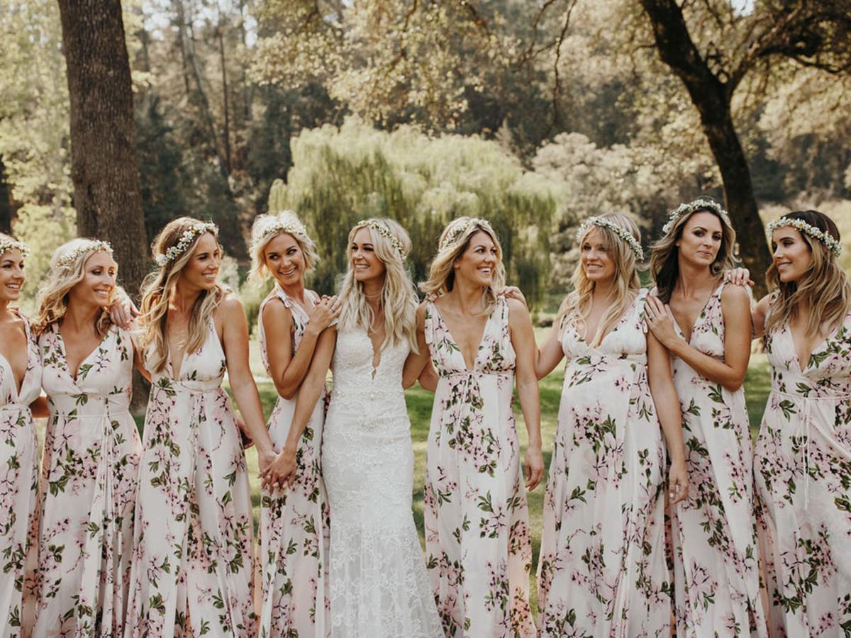 2018 Floral Bridesmaids Dress