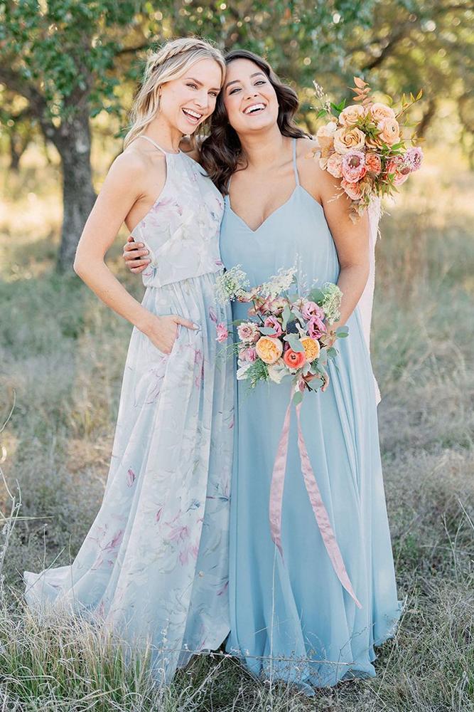 floral bridesmaid dresses long blue rustic beach shoprevelry