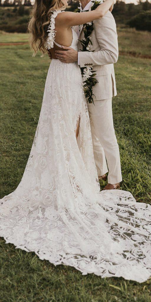 hawaiian wedding dresses boho backless beach paulinaperrucci