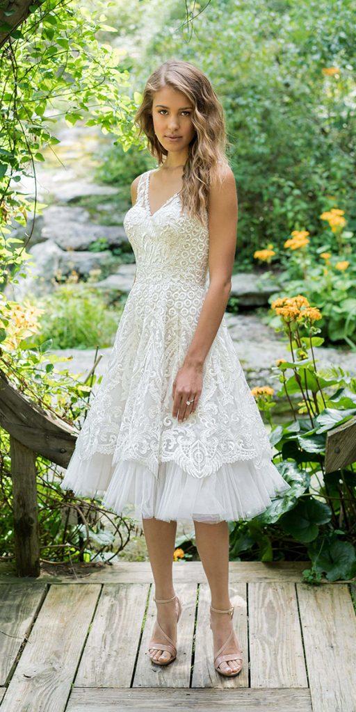 knee length wedding dresses vintage lace rustic beach llilian west