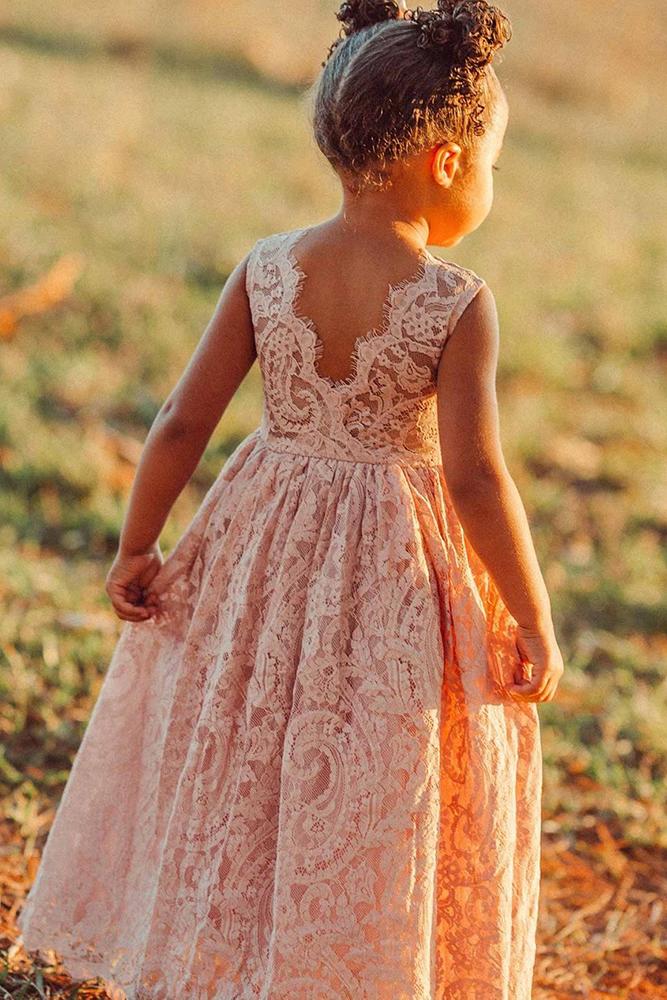 lace flower girl dresses 'blush v back rustic beach arabellaandrose