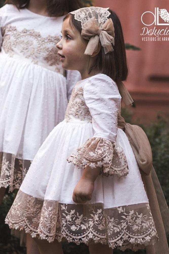 lace flower girl dresses with sleeves rustic boho deluciavestidosdearras
