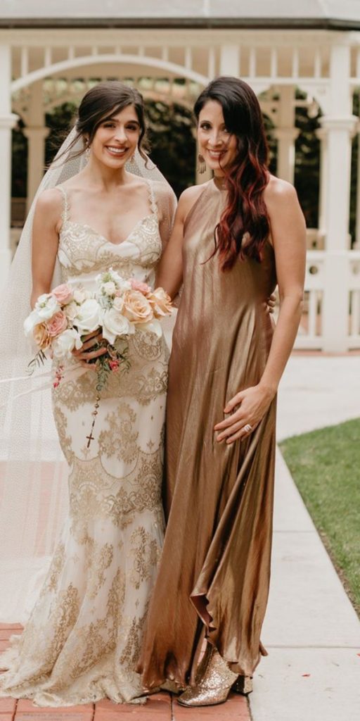 Long gold mother of the store bride dresses