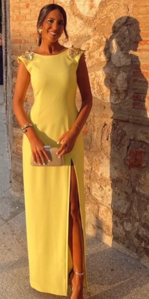 long mother of the bride dresses yellow simple sleveless carlaruizcostura