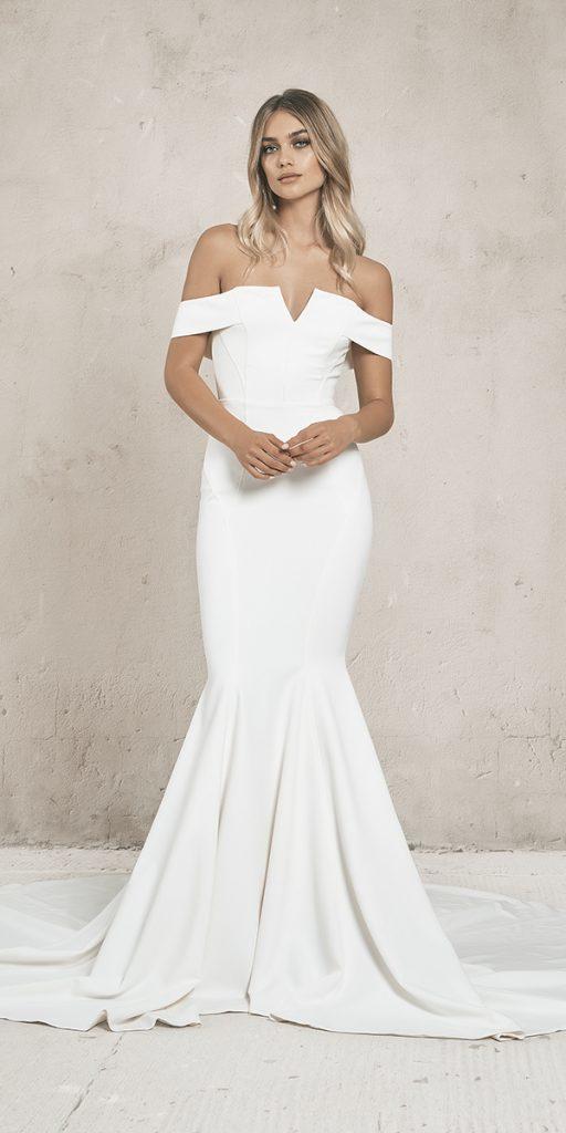 mermaid wedding dresses simple strapless neckline vagabond