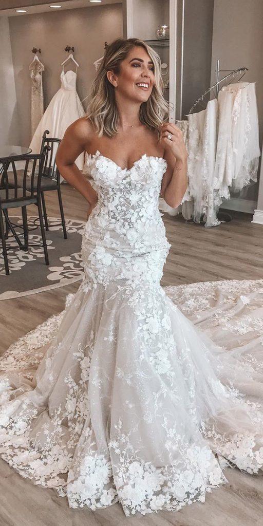 mermaid wedding dresses sweetheart neckline strapless sexy eveofmilady_
