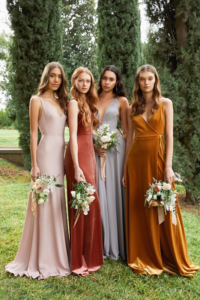  rustic bridesmaid dresses long colored jenny yoo