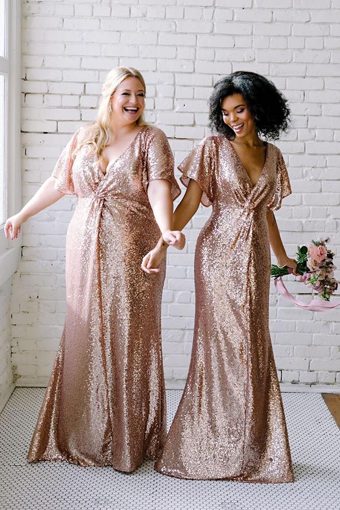 sequin bridesmaid dresses rose gold maxi dress rustic featherandtwine