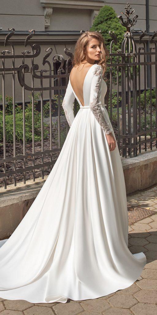 silk long wedding dress