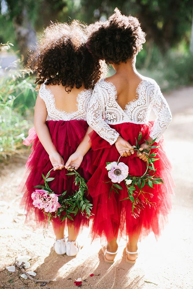tutu flower girl dresses red skirt lace top boho mariesam sanchez