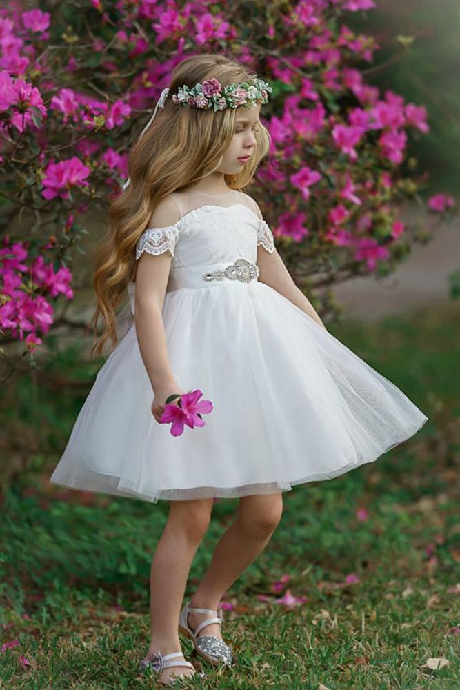 tutu flower girl dresses white rustic sweet valentina