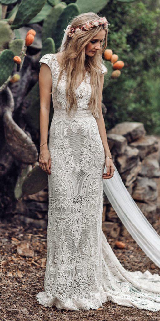  vintage lace wedding dresses sheath lace boho tali