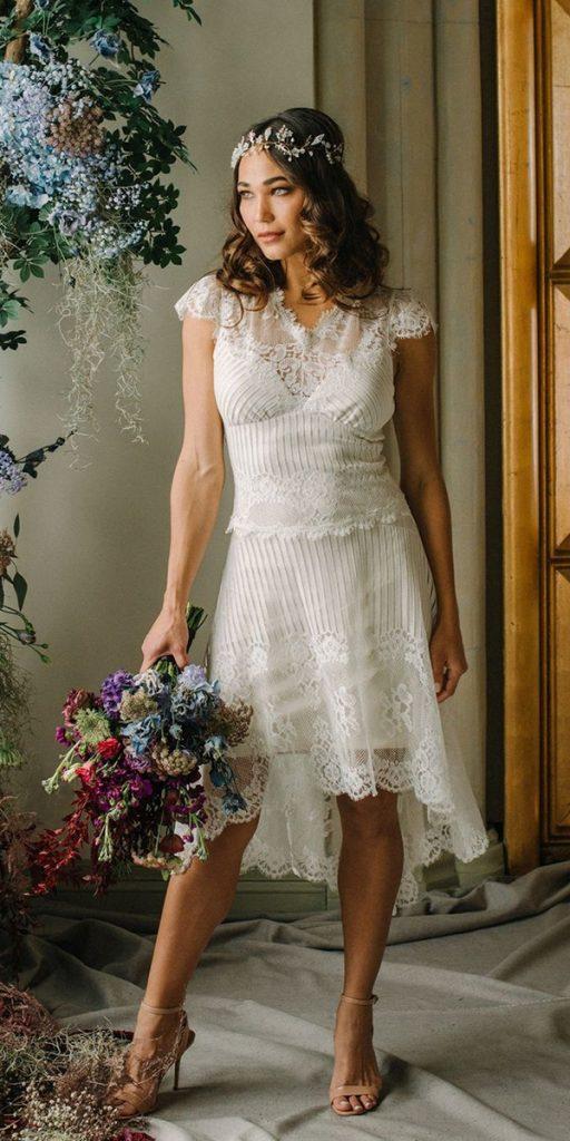 vintage lace wedding dresses short rustic country clairepettibone