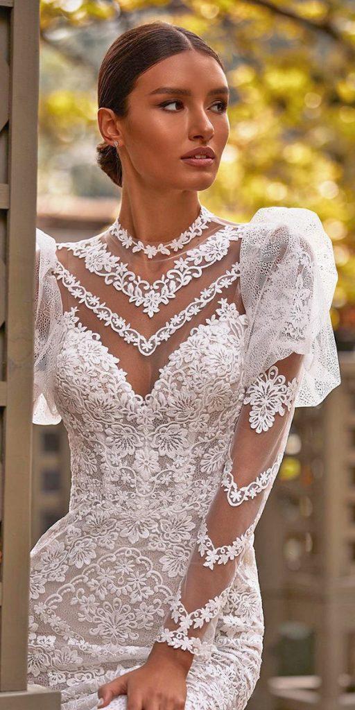 vintage wedding dresses with sleeves lace details katycorso