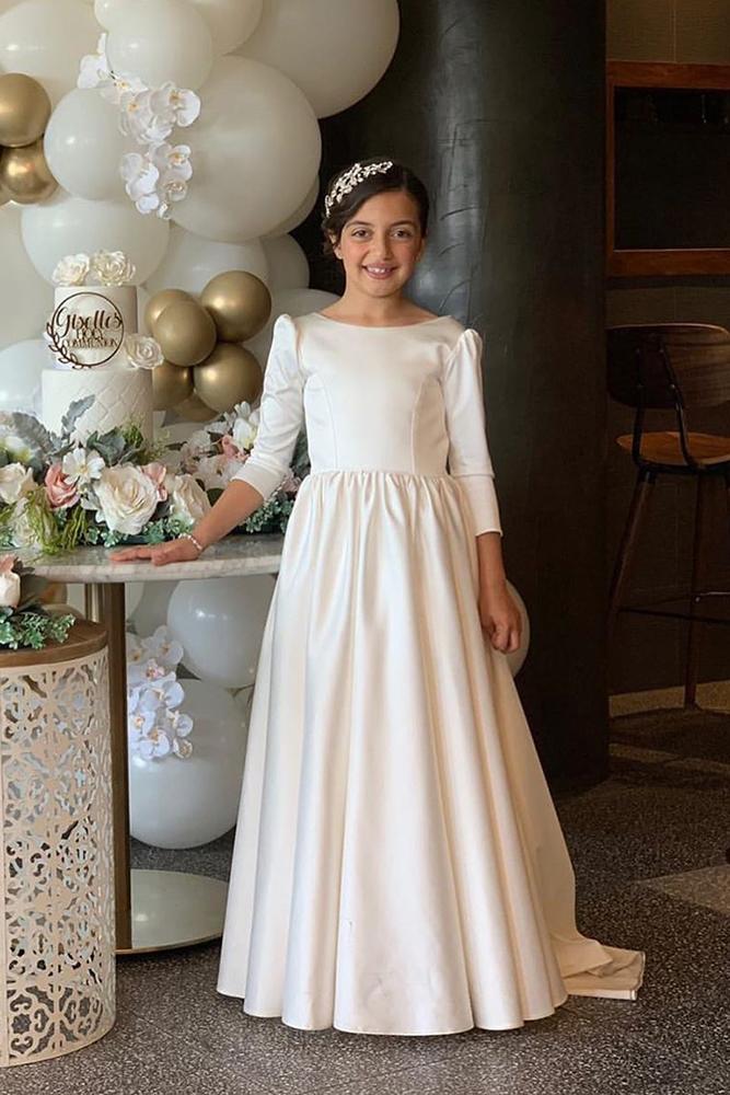 country flower girl dresses simple with sleeves modest vintagerosebyhannahaj