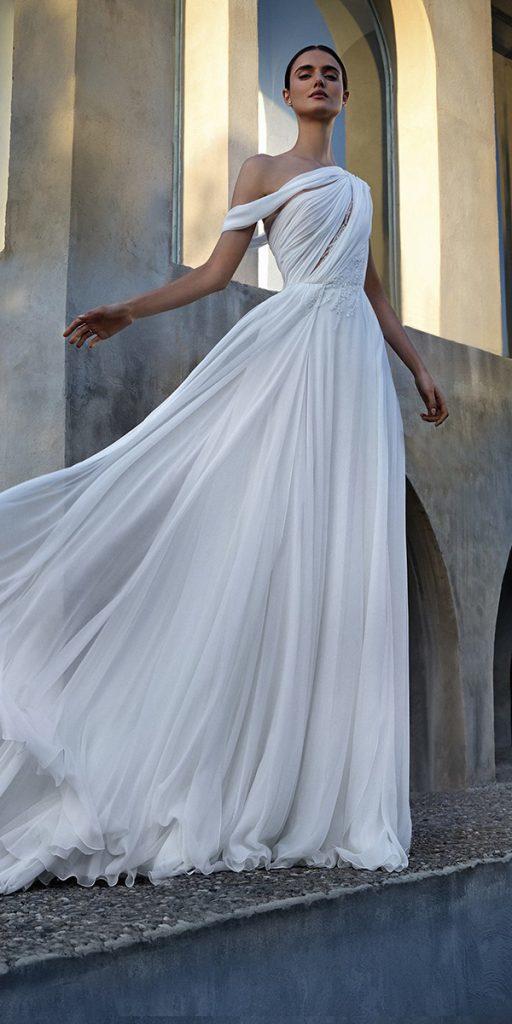destination wedding dresses simple a line greek style pronovias