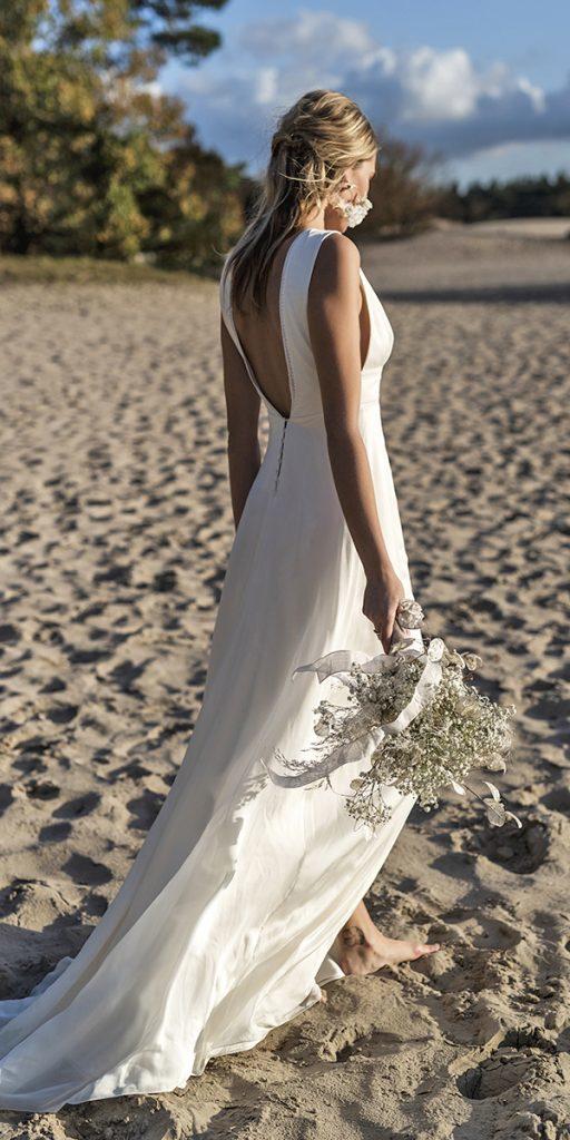 destination wedding dresses simple v back rustic beach harpe paris