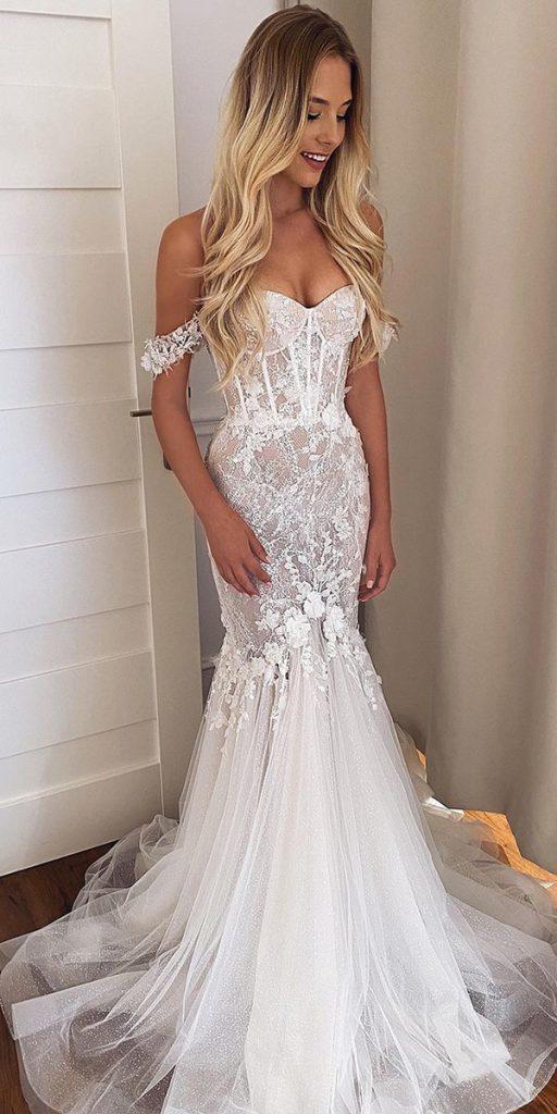 romantic bridal gowns sweetheart strapless sexy neckline lace tomsebastien