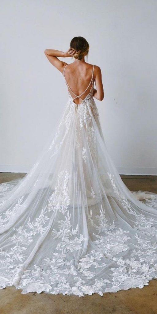 rustic lace wedding dresses a line with lace with martinaliana