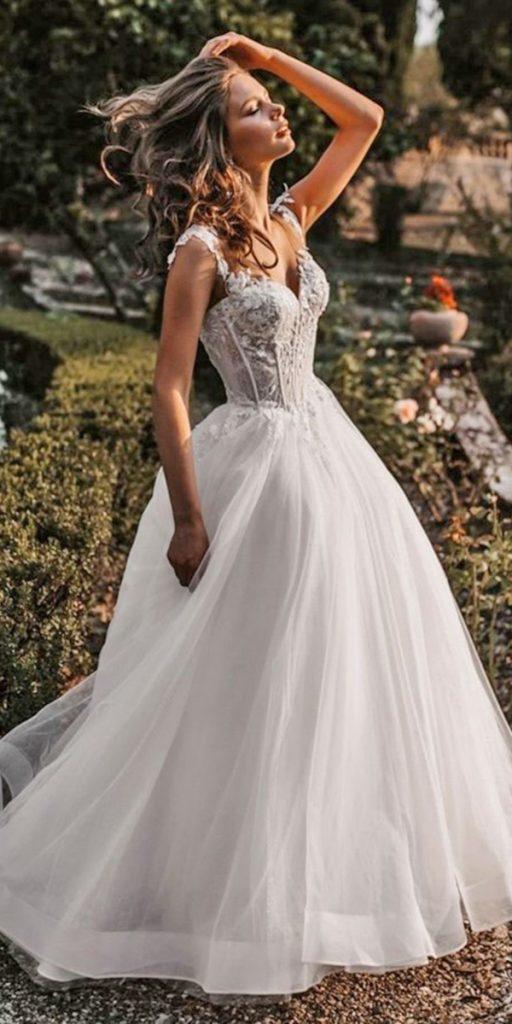 rustic lace wedding dresses lace top country sweethear neckline allurebridals