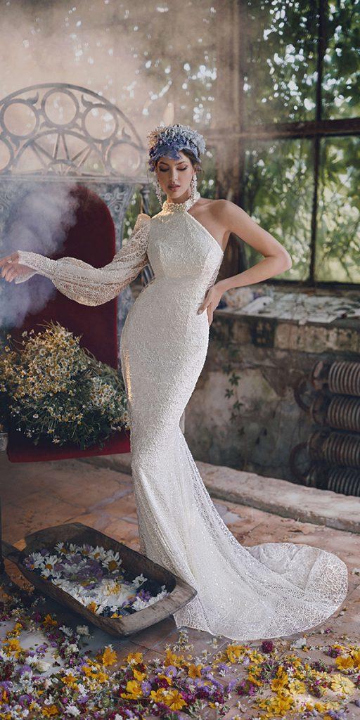 vintage wedding dresses 1920s one shoulder halter neckline rara