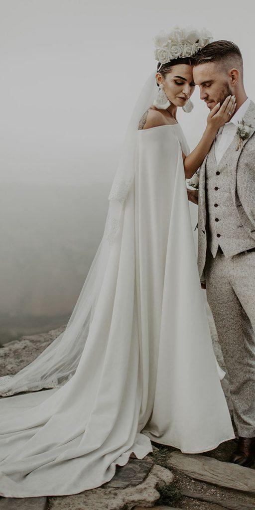 vintage wedding dresses 1920s simple with cape floral 3d train iskra photography