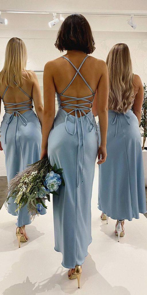 wedding party dresses blue simple bridesmaids beach studio minc