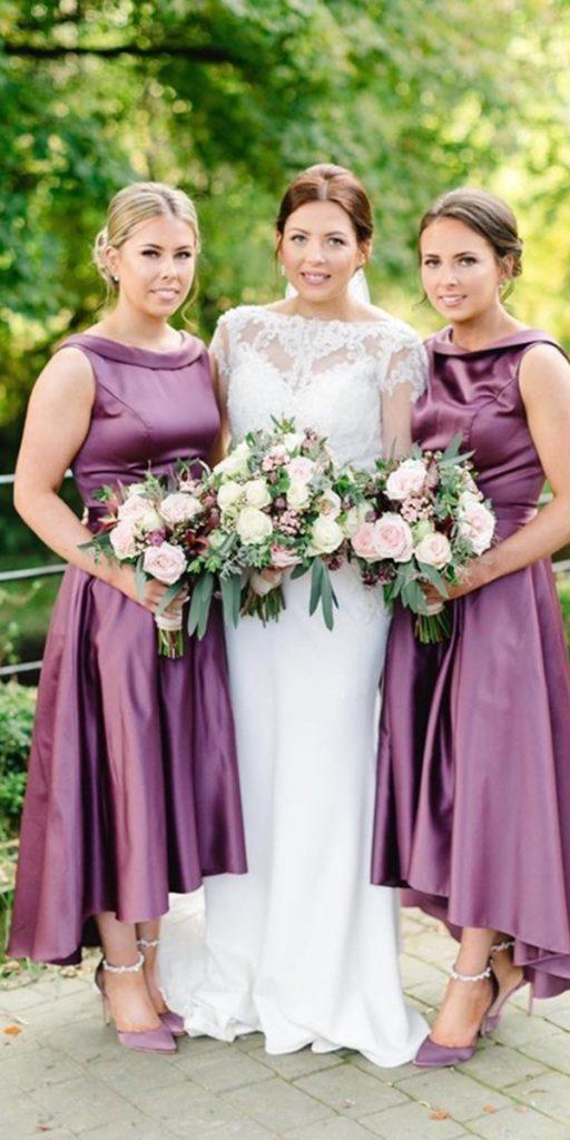 wedding party dresses high low simple bridesmaids truebride
