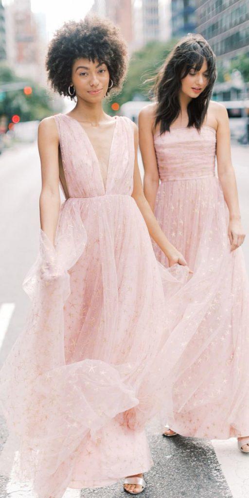 wedding party dresseslong blush for bridesmaids beach joannaaugust