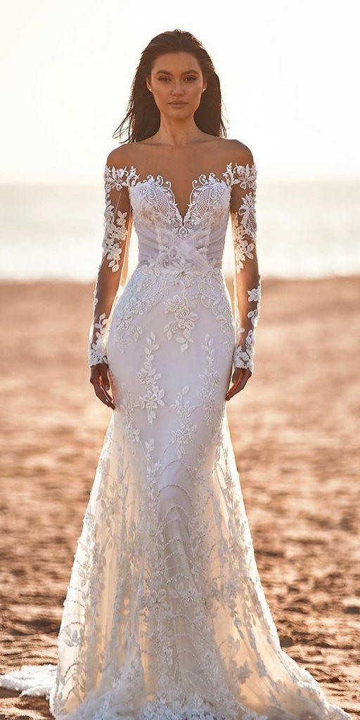 lace wedding dress for beach