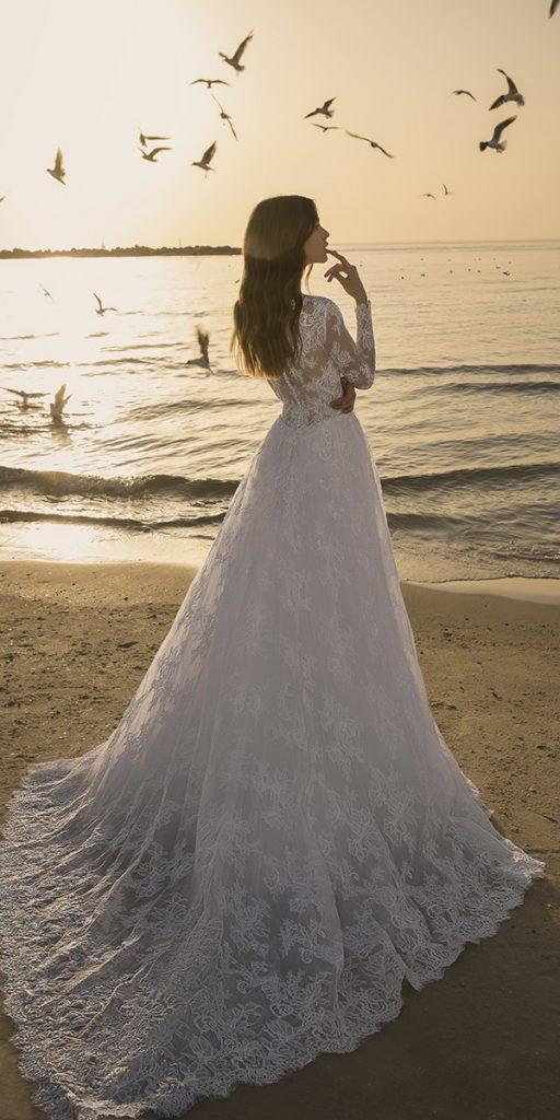 lace wedding dresses with sleeves a line with long sleeves train pnina tornai