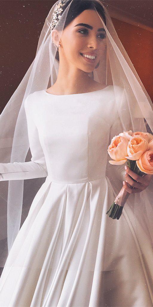 modest wedding dresses with sleeves ball gown simple ax_armina