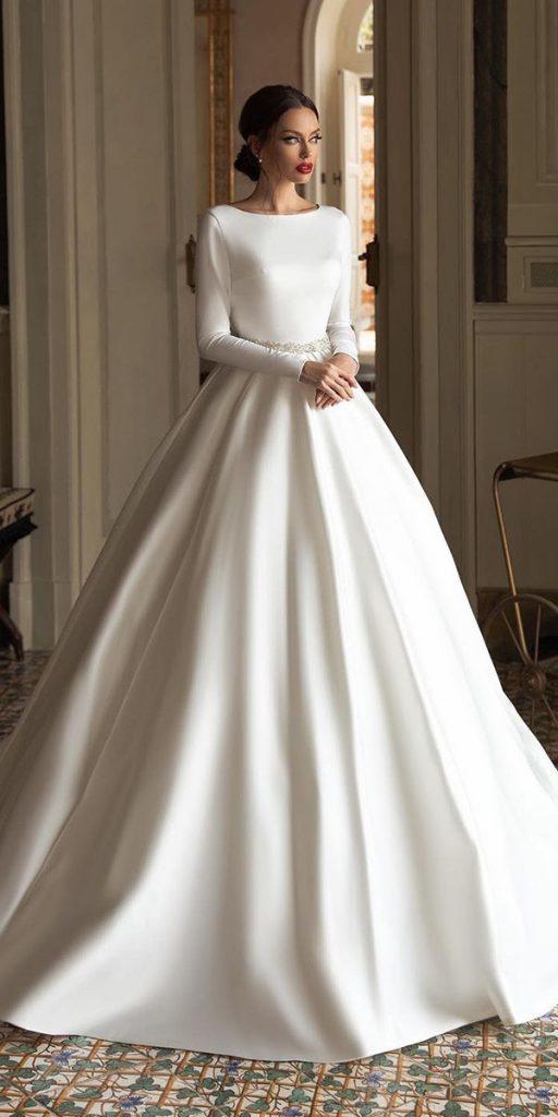 modest wedding dresses with sleeves ball gown simple luce_sposa
