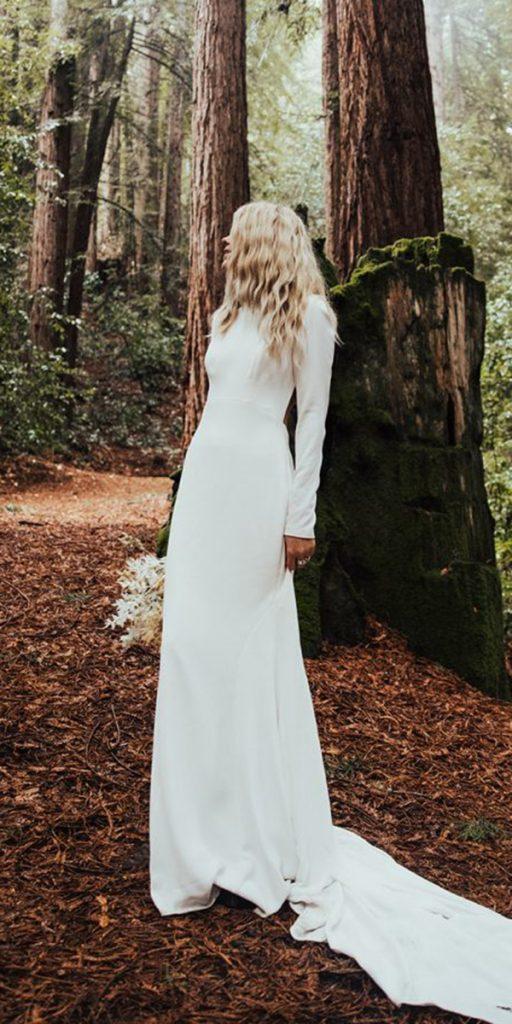 modest wedding dresses with sleeves sheath simple country aubree belle