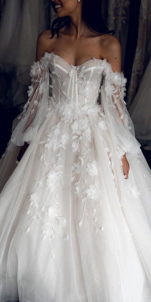 princess wedding dresses sweetheart neckline off the shoulder leahdagloria