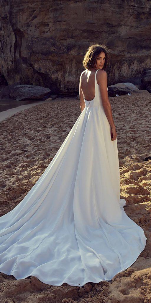 summer wedding dresses a line low back simple one day