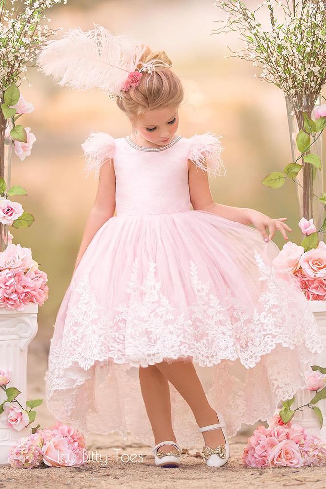 vintage flower girl dresses pink with lca feathers ittybittytoes