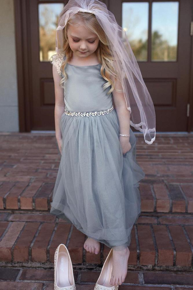 vintage flower girl dresses simple dust blue with embellishment davidsbridal